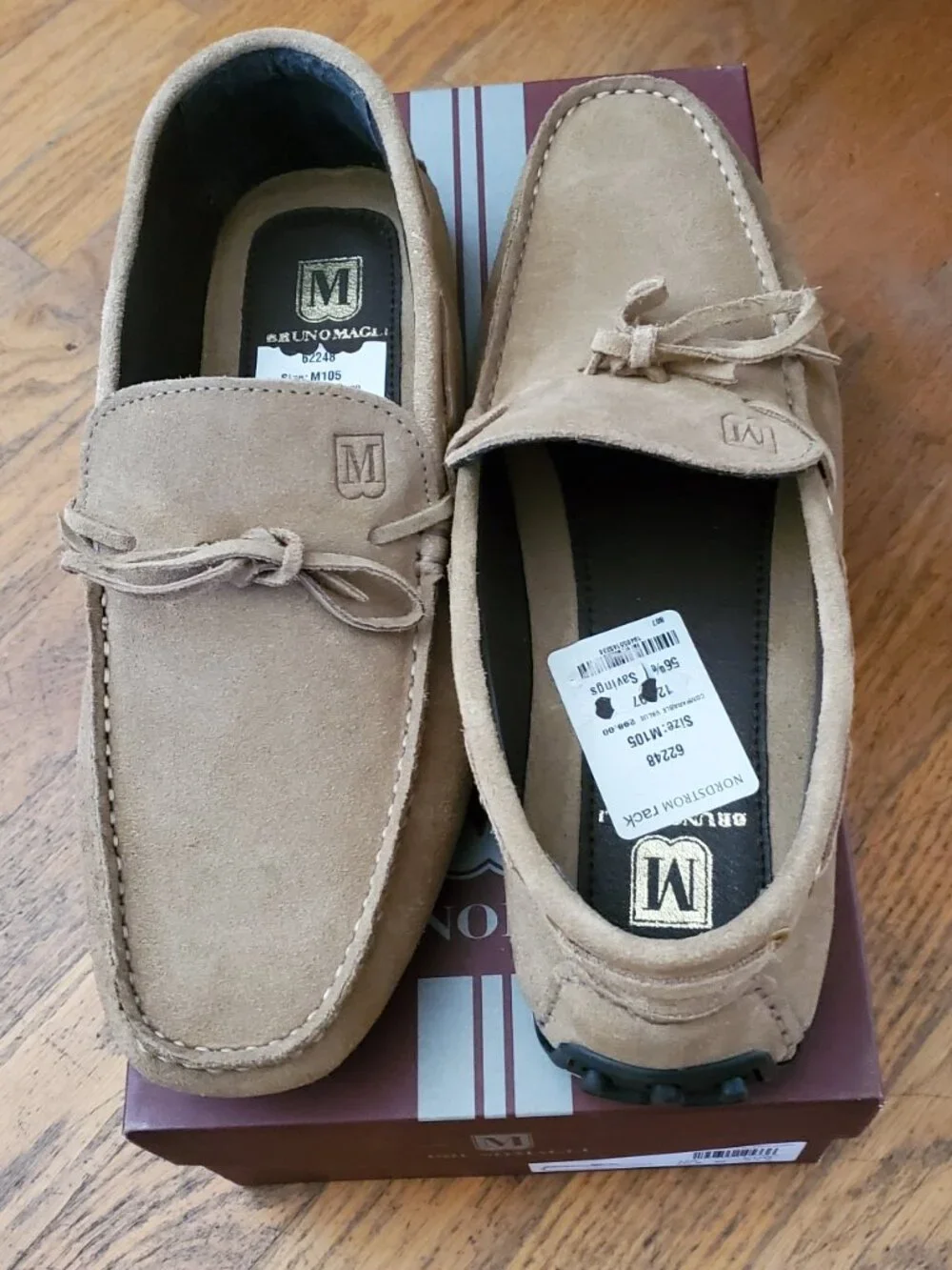 NIB Bruno Magli Men's Tino Tan Driving Shoes